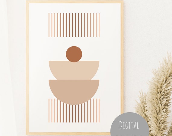 Mid Century Modern Print Boho Wall Art Abstract Poster Wall Art Bohemian Decor Art Print Minimalist Wall Art Geometric Print