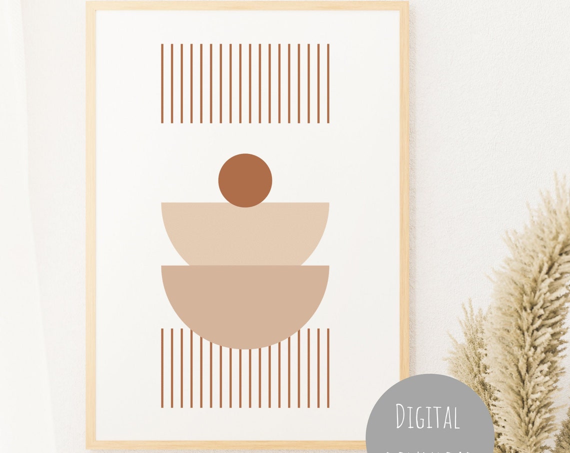 Mid Century Modern Print Boho Wall Art Abstract Poster Wall Art Bohemian Decor Art Print Minimalist Wall Art Geometric Print