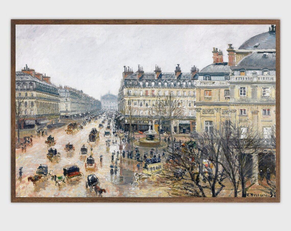 Winter Cityscape Vintage Architecture Landscape Art Print - Image 2