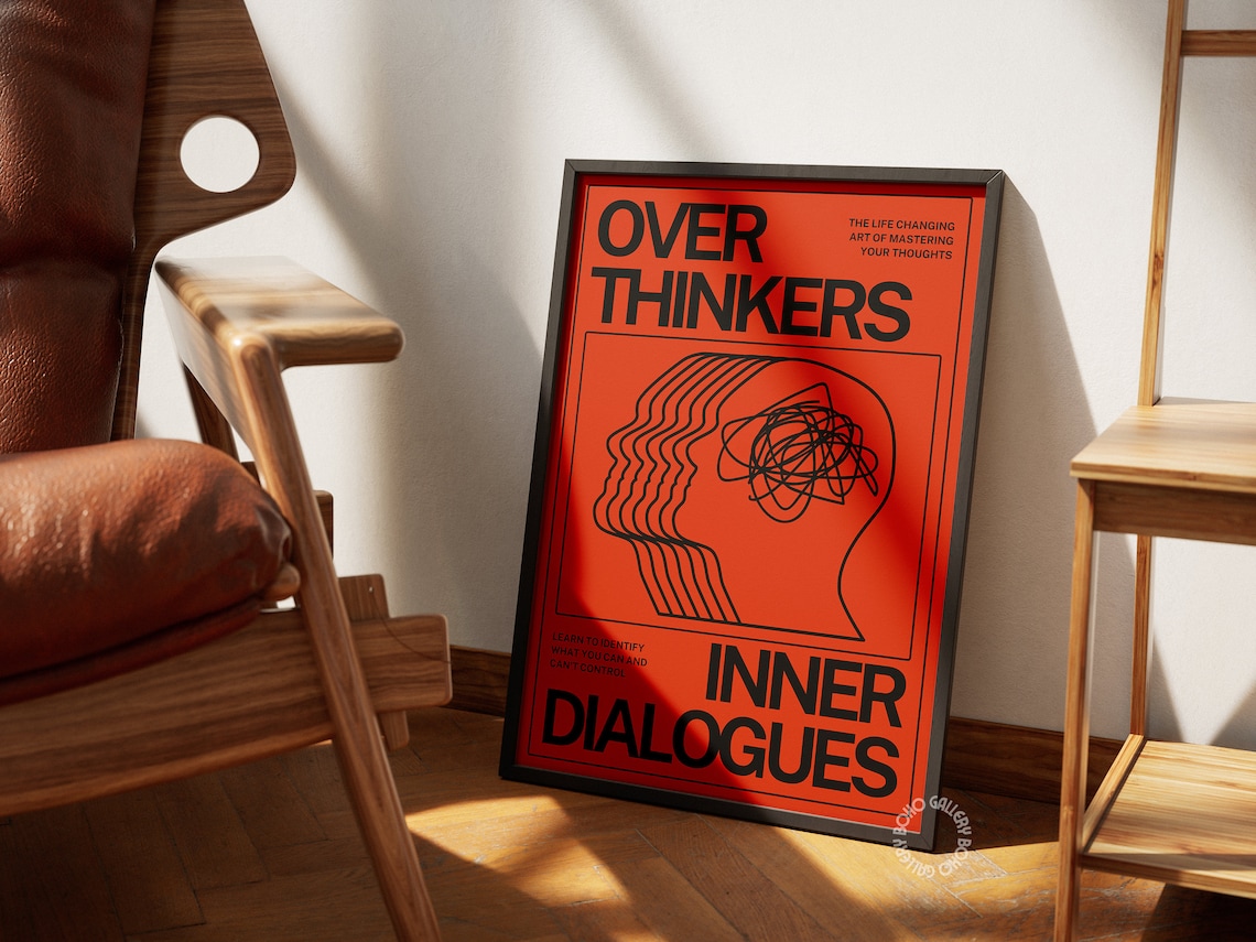 Overthinkers Psychedelic 70s Typography Art Print - Image 3