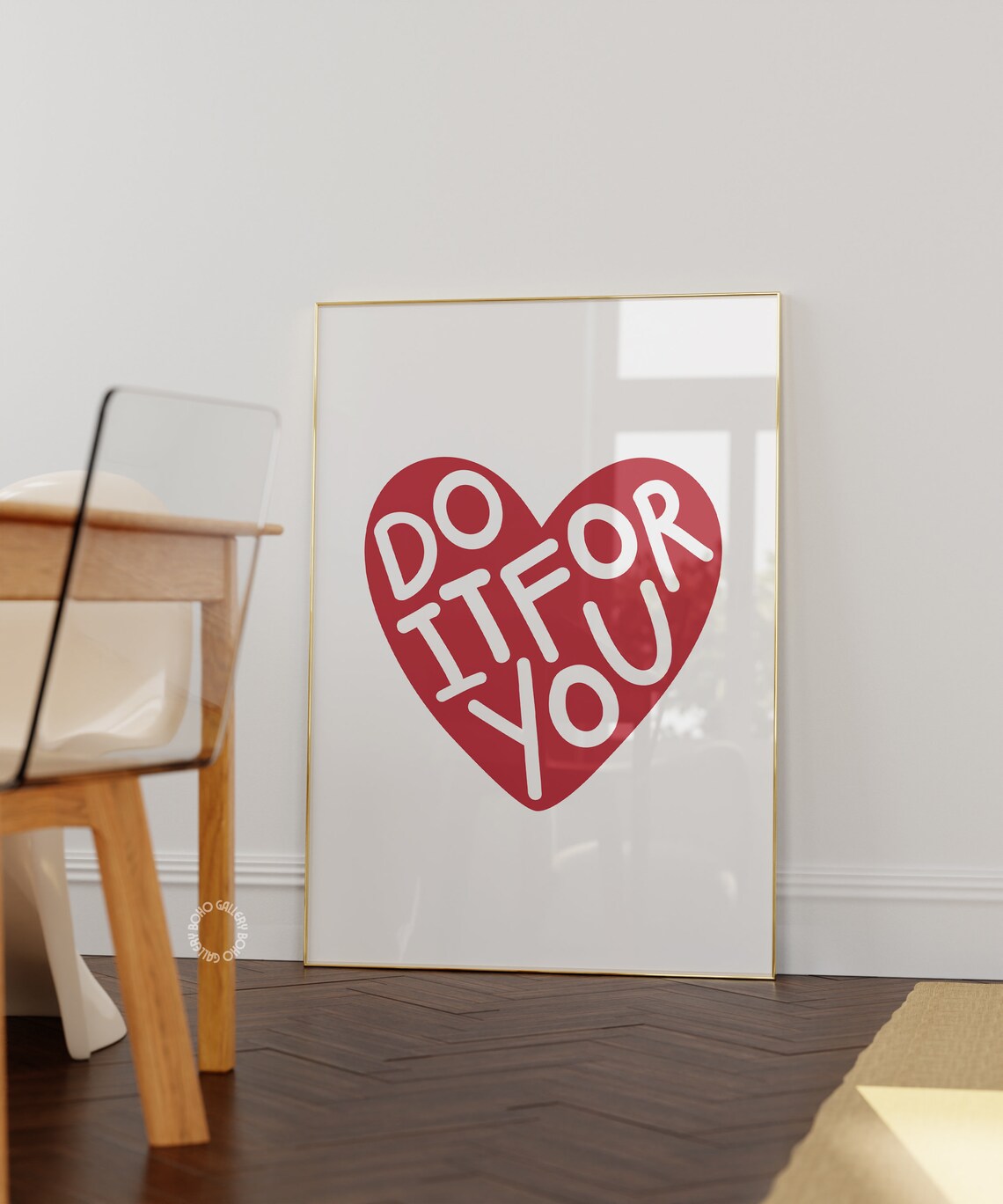 Do It For You Red Heart Motivational Typography Mantra Poster - Image 3