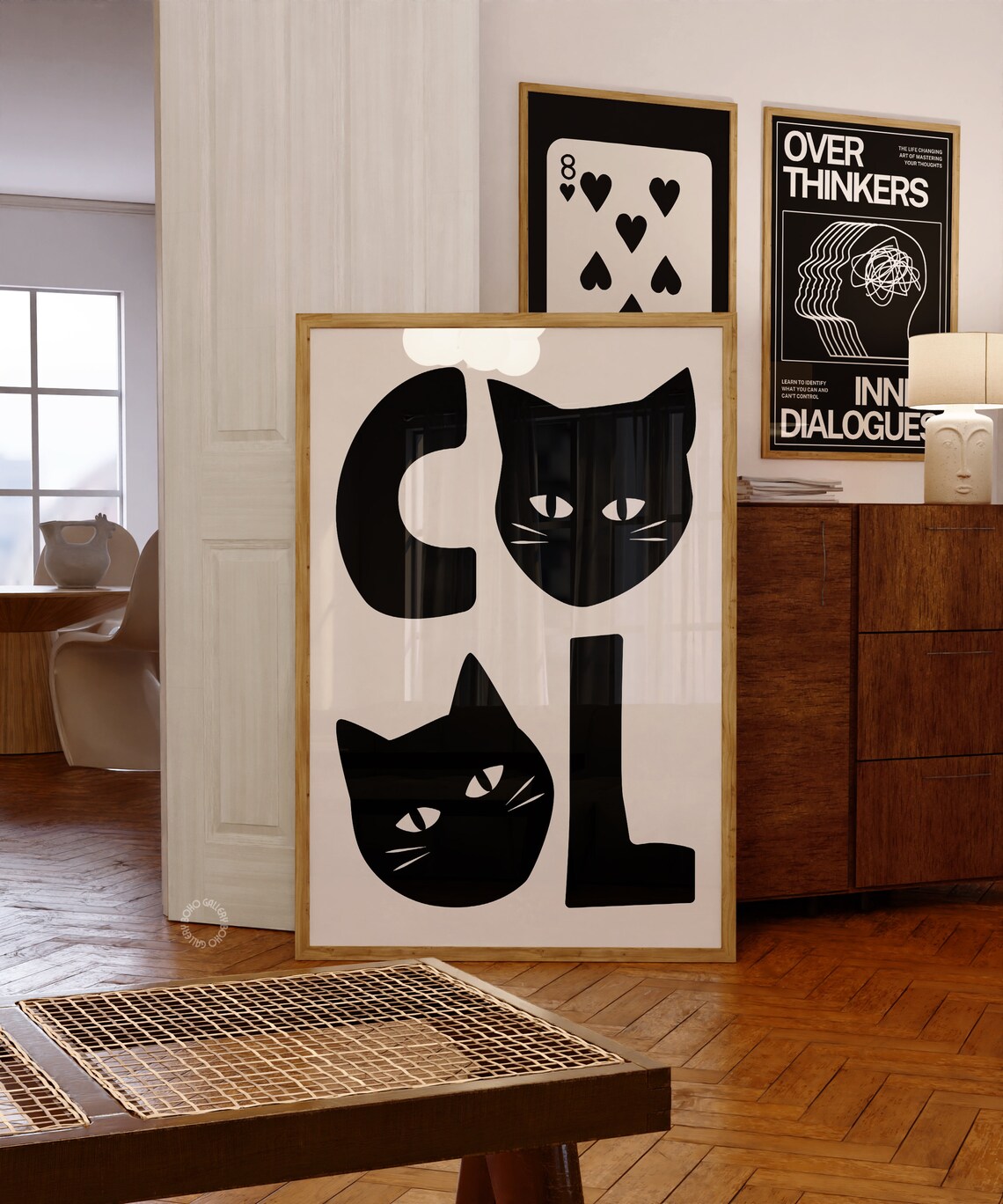 Black Cat Poster, Funny Retro Cat Lover Print