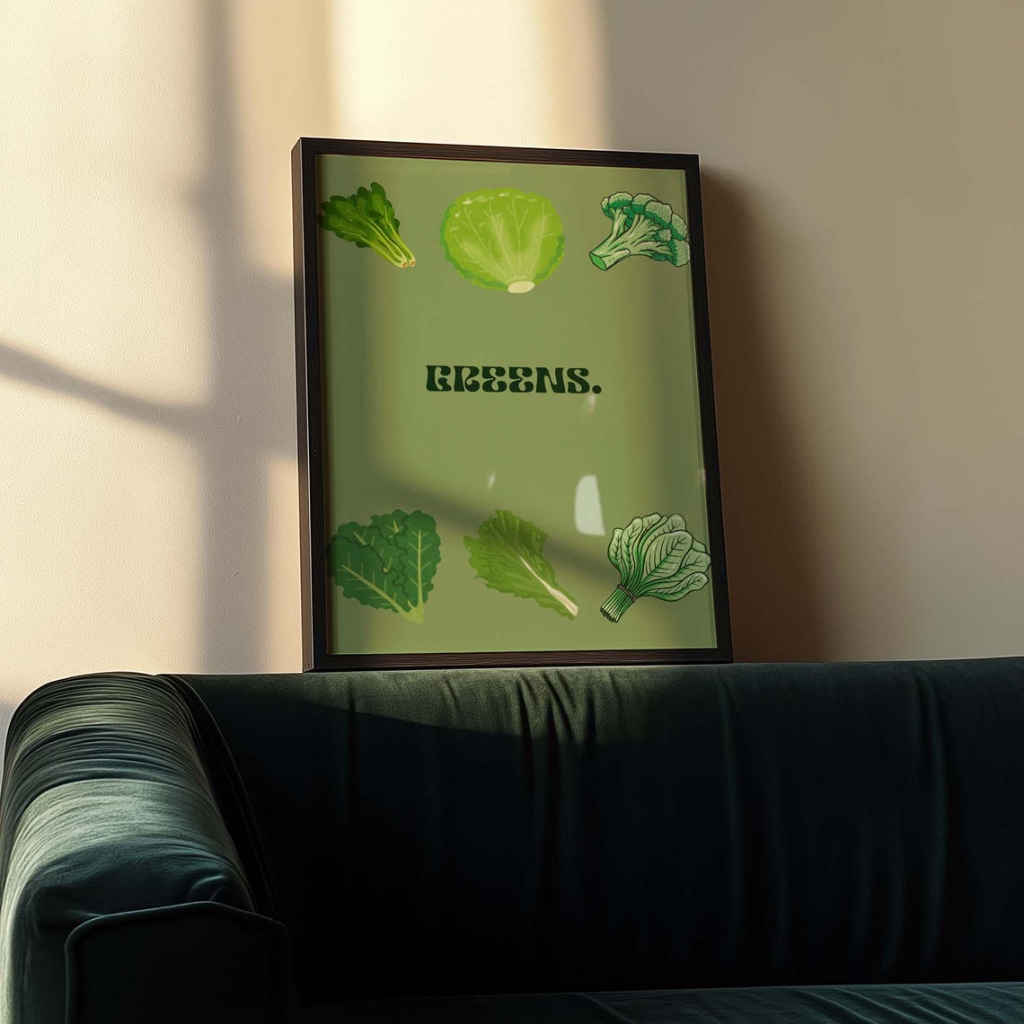 Green Vegetable Poster, Minimalist Kitchen Decor - Image 2