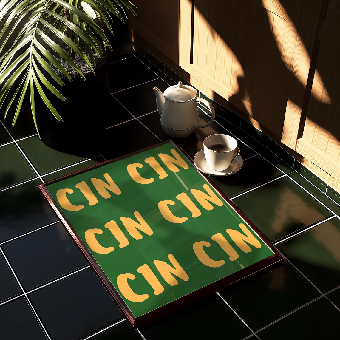 Cin Cin Print, Bold Red Italian Wine Toast