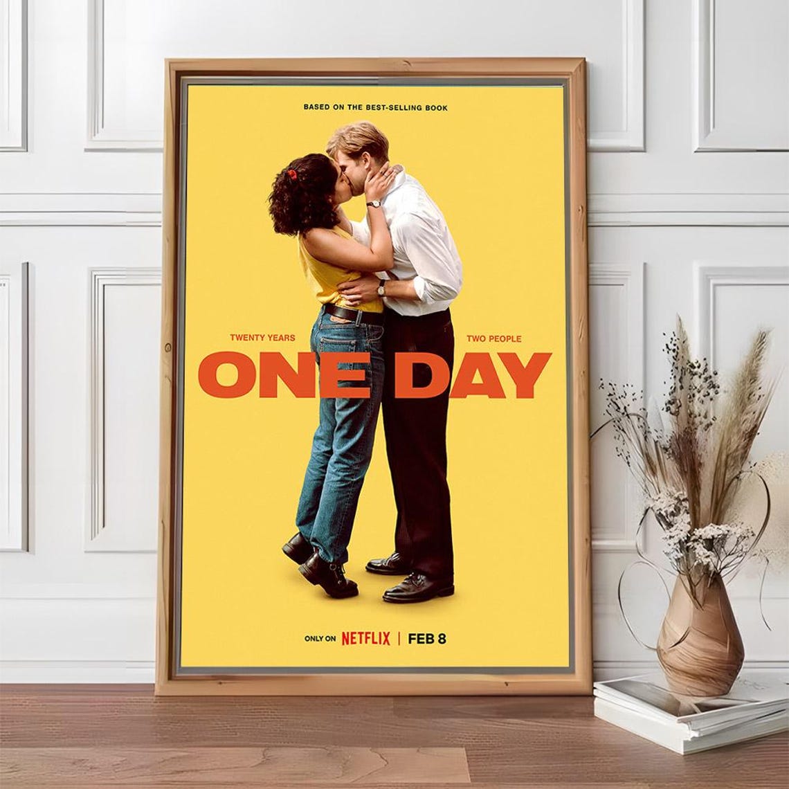One Day Netflix Twenty Years Two People Romance Yellow Kiss Poster - Image 2