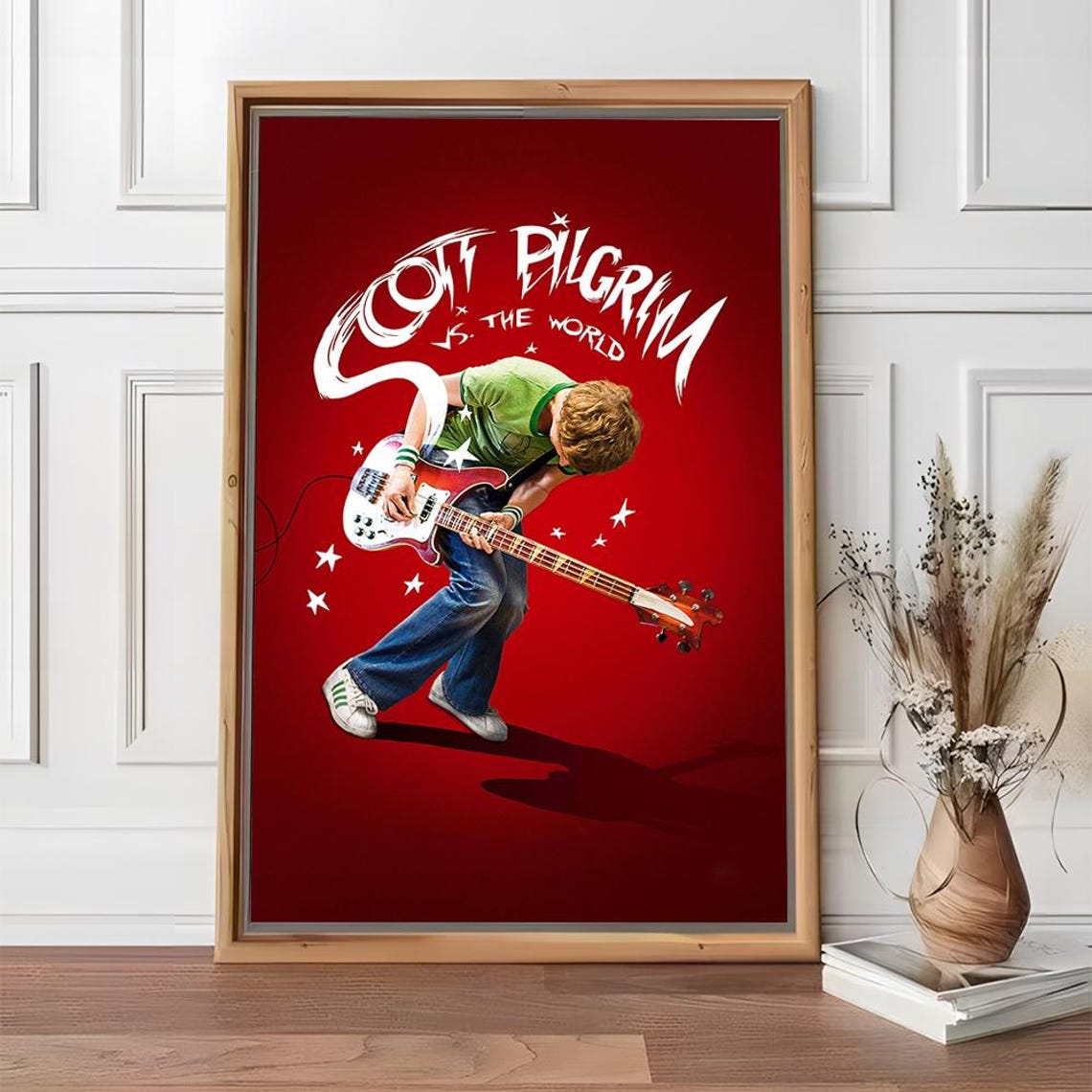 Scott Pilgrim Vs The World Bass Guitar Rock Red Movie Poster - Image 2