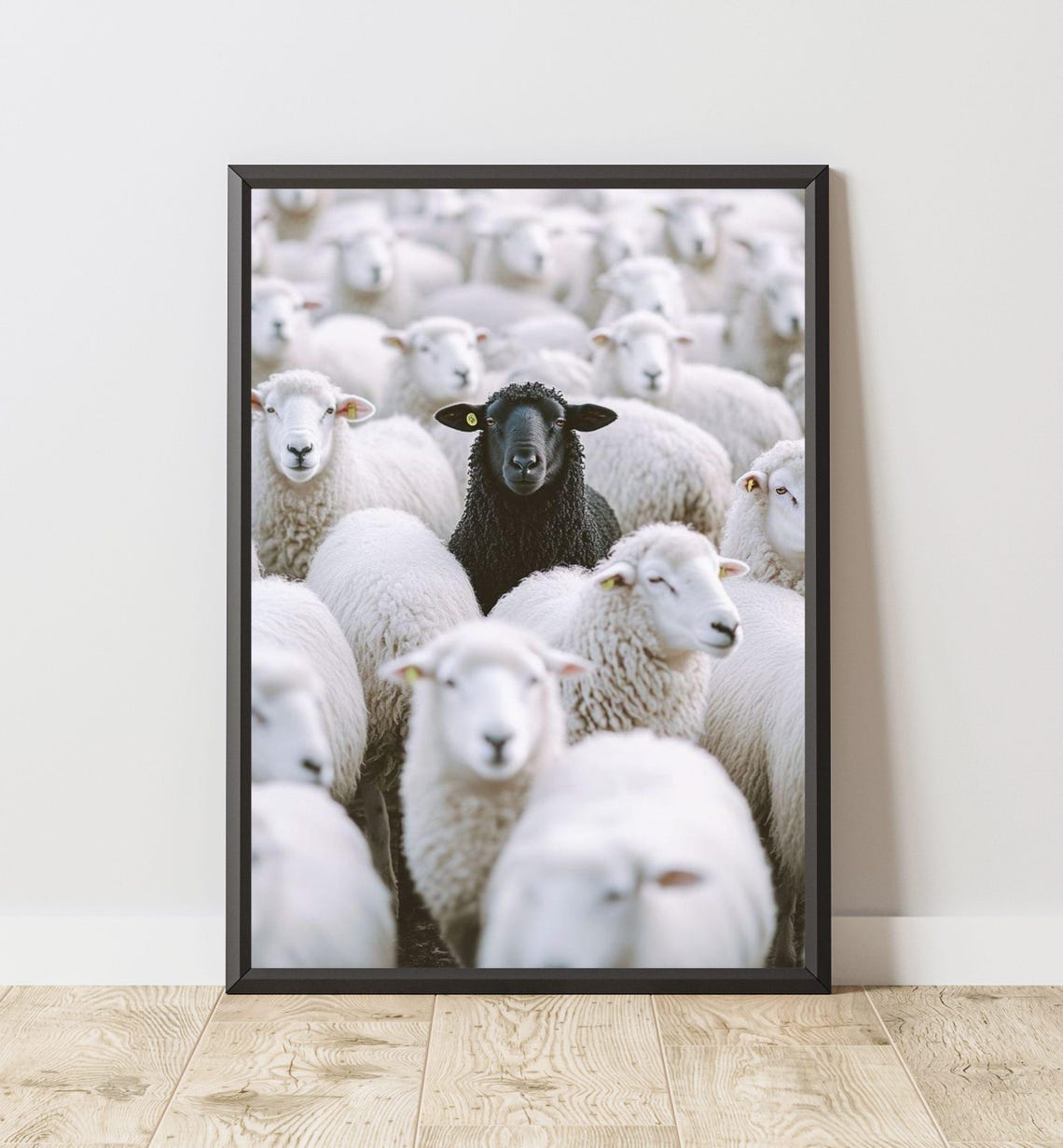 Black Sheep Minimalist Animal Art Print