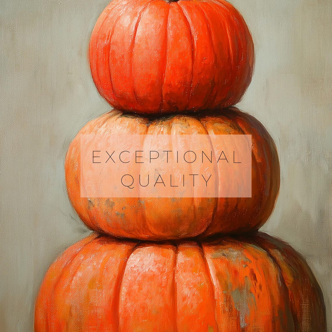 Stacked Pumpkins Still Life Orange Autumn Harvest Vintage Art Poster - Image 2