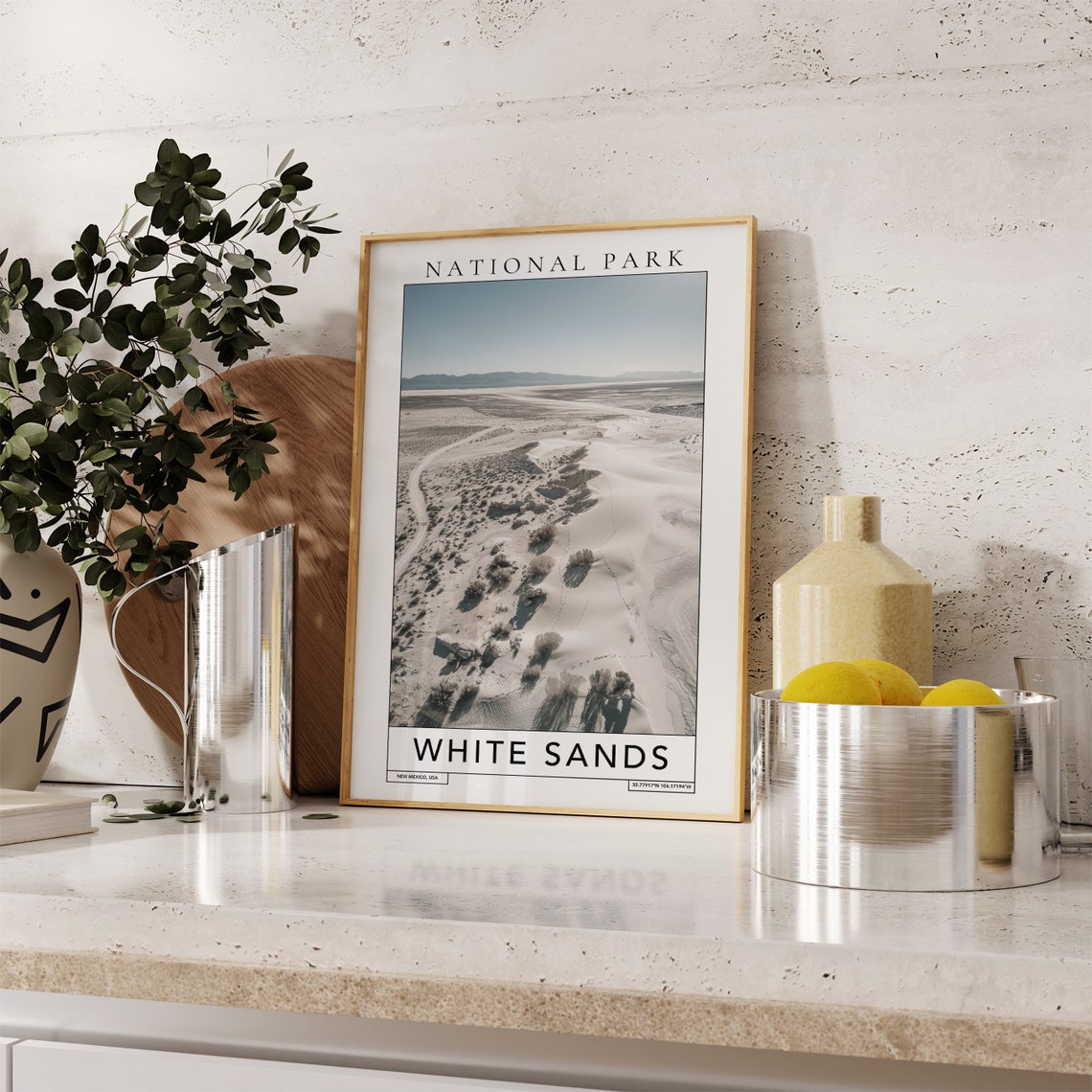 White Sands National Park New Mexico White Gypsum Dunes Travel Poster - Image 2