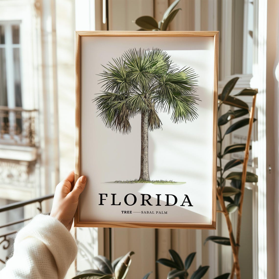Florida State Tree Print Sabal Palm Tree Southern Wall Art State Symbol Art Minimalist Home Decor Botanical Illustration - Image 2