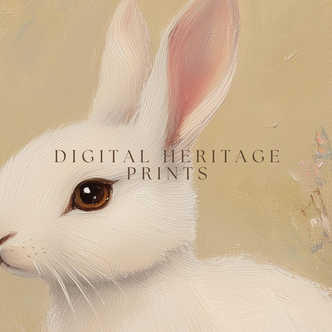 Bunny Art Print Spring Rabbit Wall Art Cute Vintage Bunny Decor Neutral Farmhouse Nursery Painting - Image 2