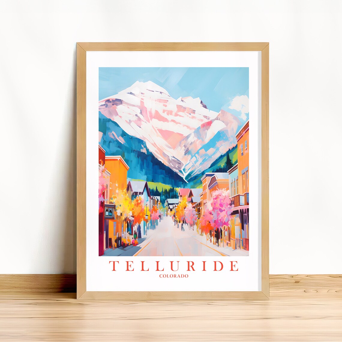Telluride Retro Watercolor Travel Poster Print