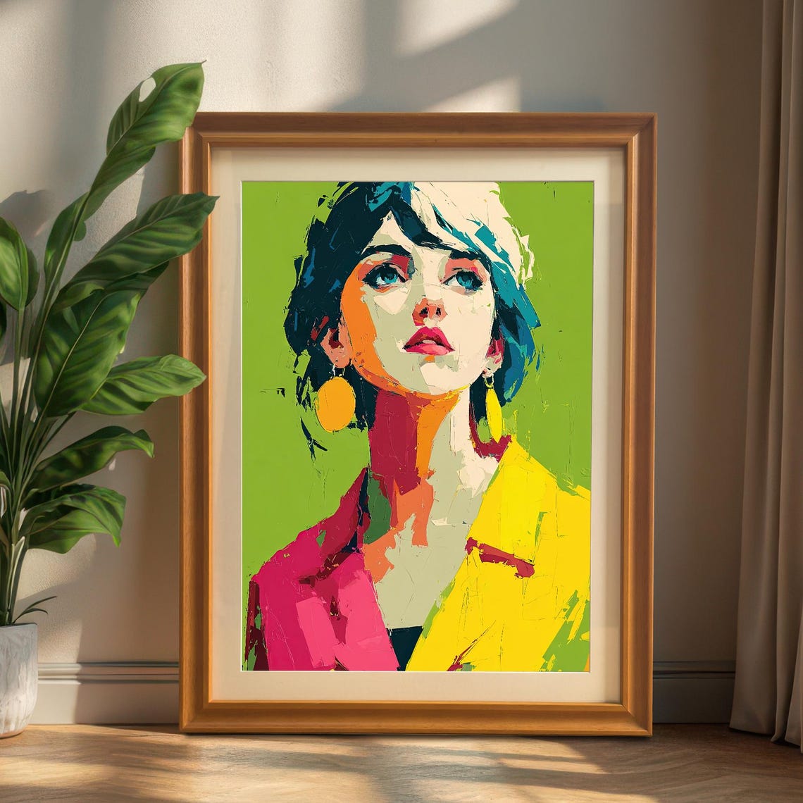 Pop Art Style Woman Portrait Art Print