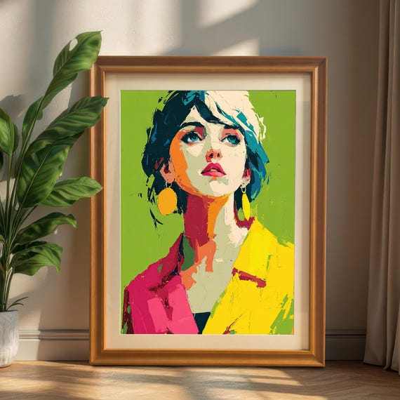 Pop Art Style Woman Portrait Art Print