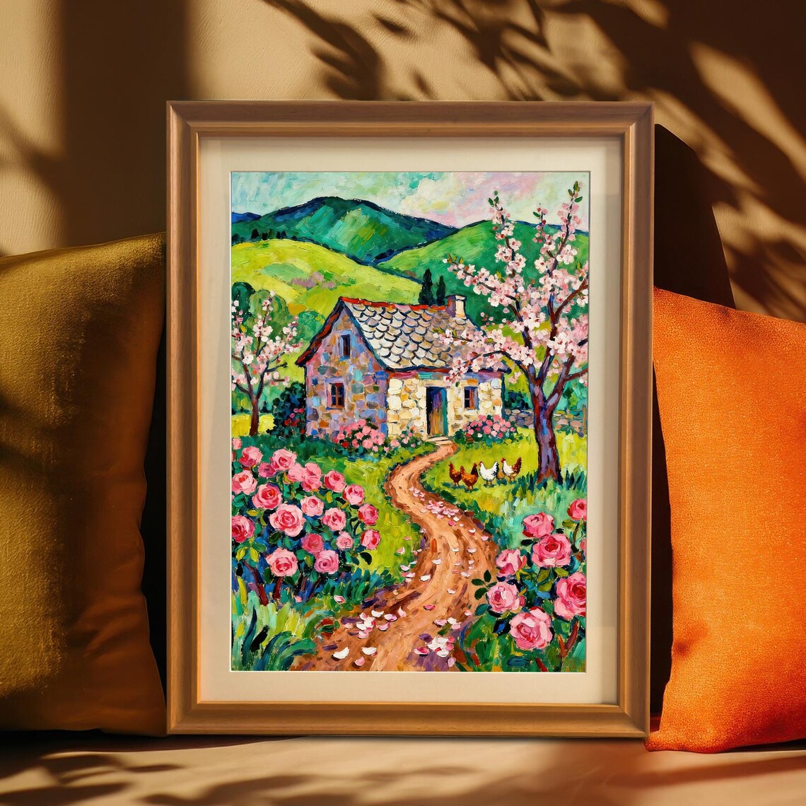 Rustic Cottage Country Landscape Art Print