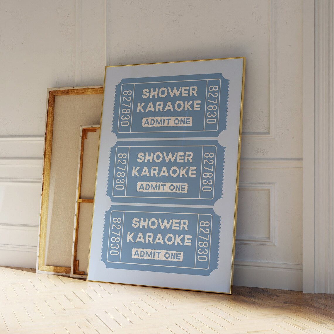 Shower Karaoke Ticket Retro Bathroom Humor Poster - Image 2