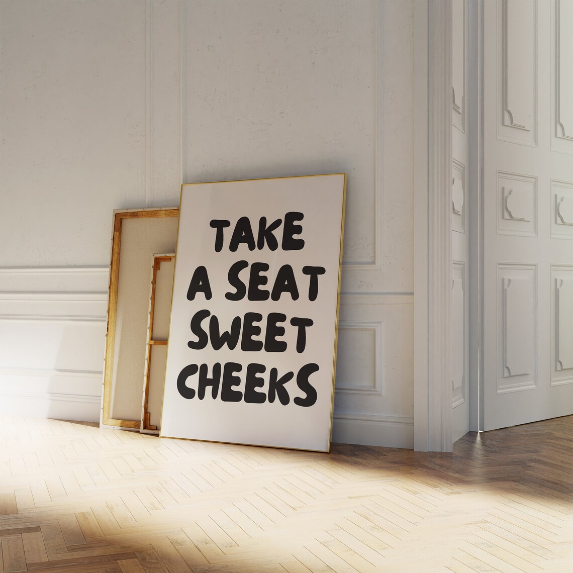 Take A Seat Sweet Cheeks Retro Bathroom Poster - Image 3