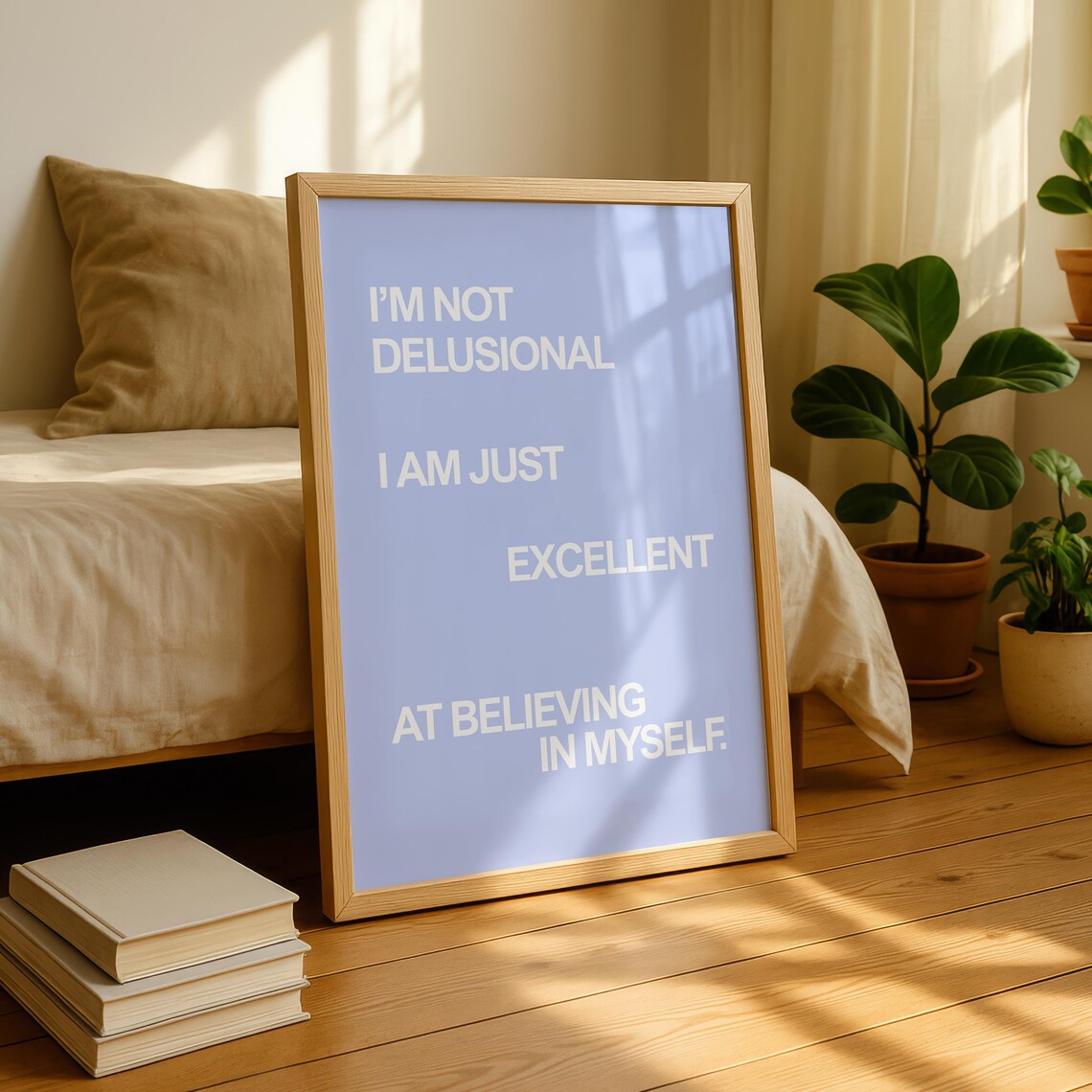 Self Belief Motivational Quote Poster, Office Gift