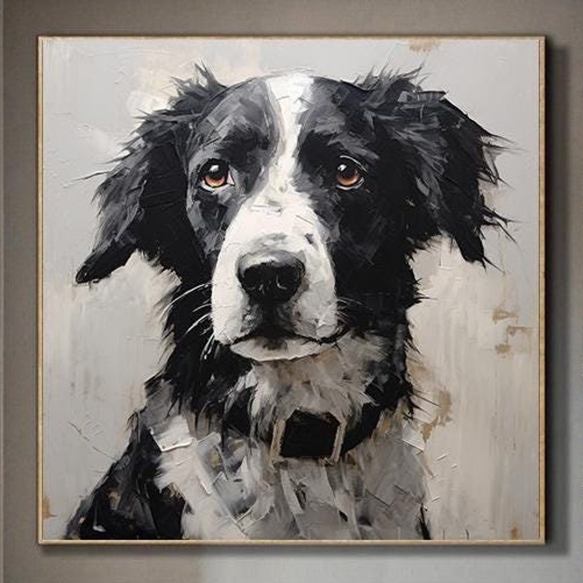 Custom Dog Oil Painting From Photo Dog Portrait Custom Oil Painting From Photo Art Commission Hand Painted Pet Portrait On Home Decor