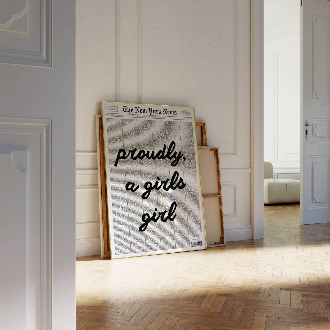 Girls Girl Newspaper Headline Poster Trendy Girls Girl Poster Retro Bar Cart Feminist Wall Art New York News Magazine Cover Girly Art - Image 5