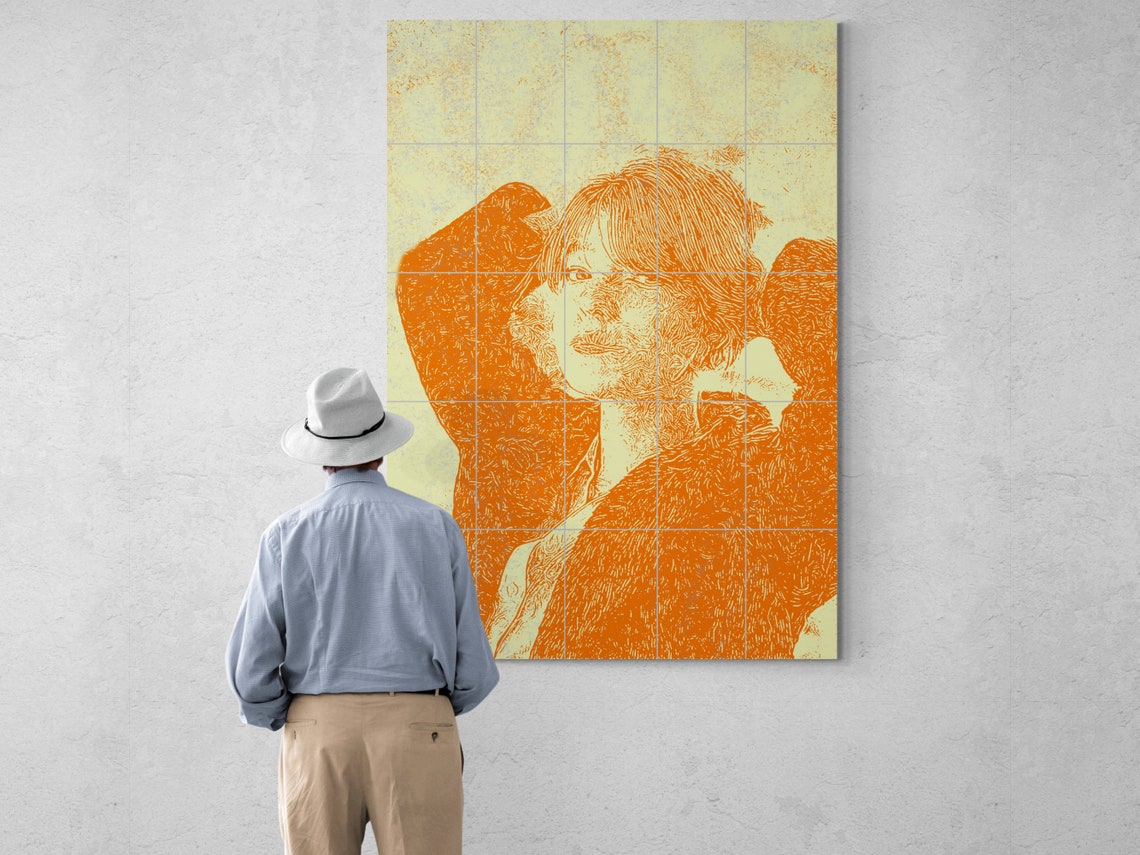 Orange Duotone Woman Portrait Sunset Style Modern Art Poster - Image 6