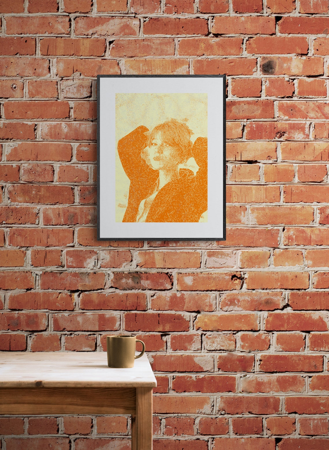Orange Duotone Woman Portrait Sunset Style Modern Art Poster - Image 5