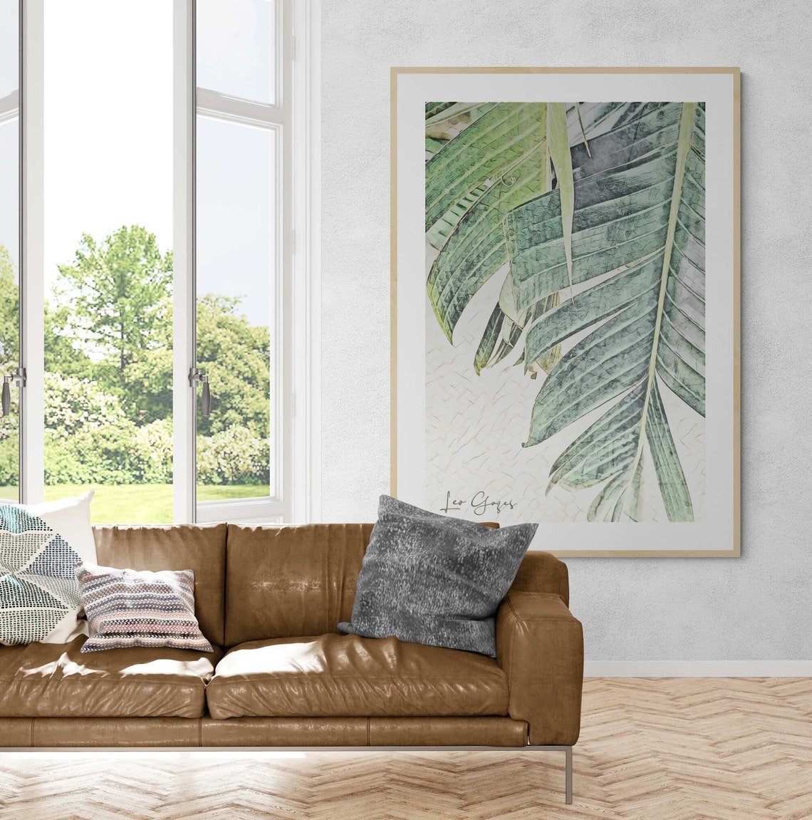 Tropical Banana Leaf Close Up Botanical Illustration Art Poster - Image 4