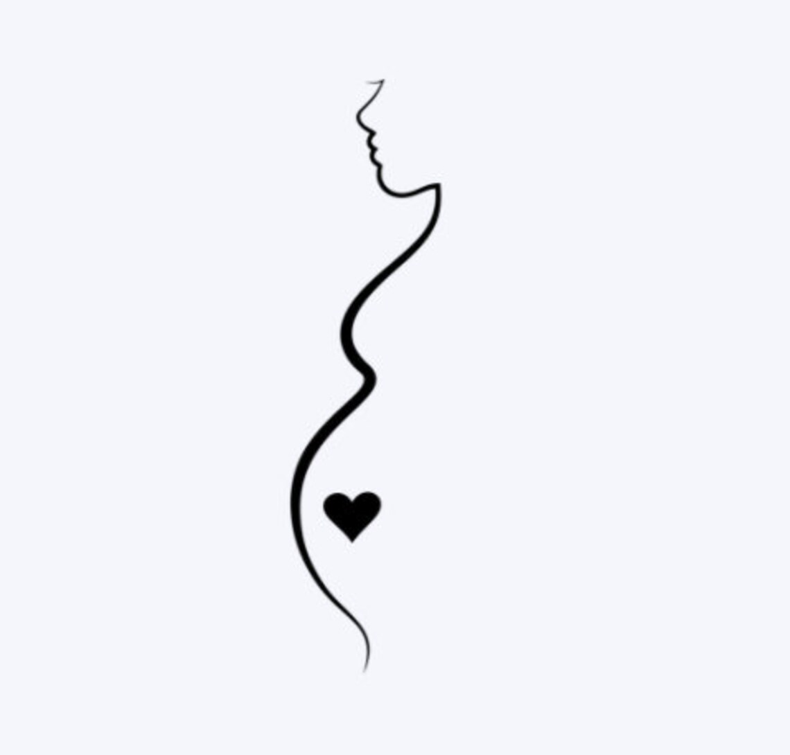 Pregnant Mom Heart - Silhouette Art Print