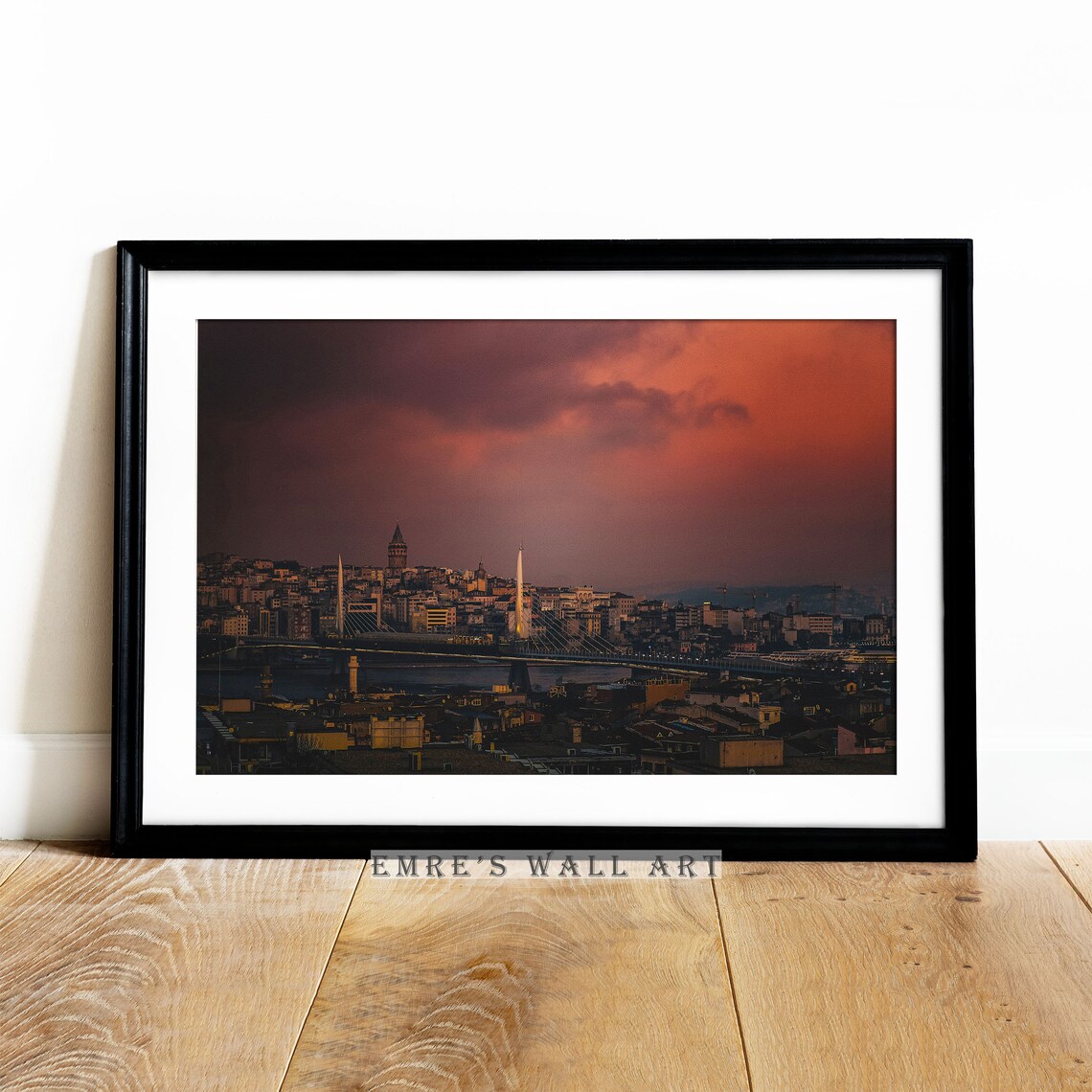 Moody Istanbul City View Art Print, Modern Cityscape - Image 4