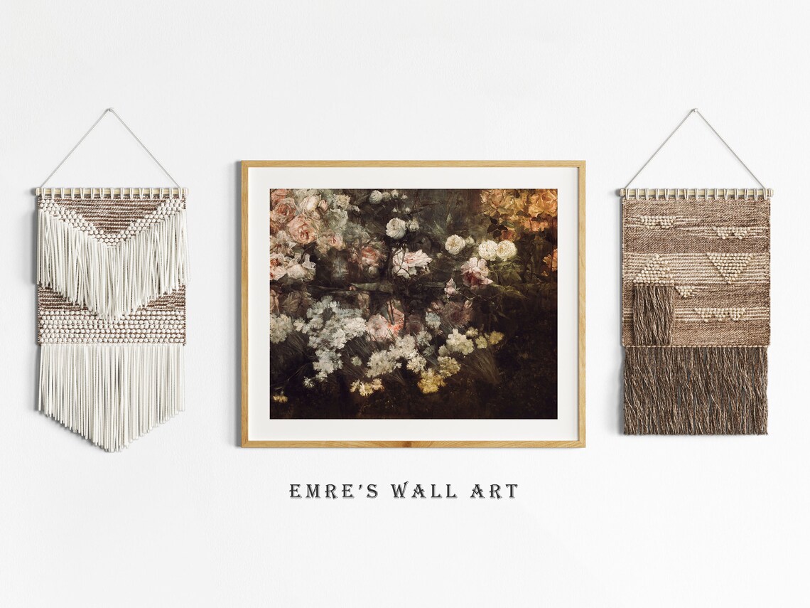Vintage Roses Oil Painting Floral Art Print - Image 2