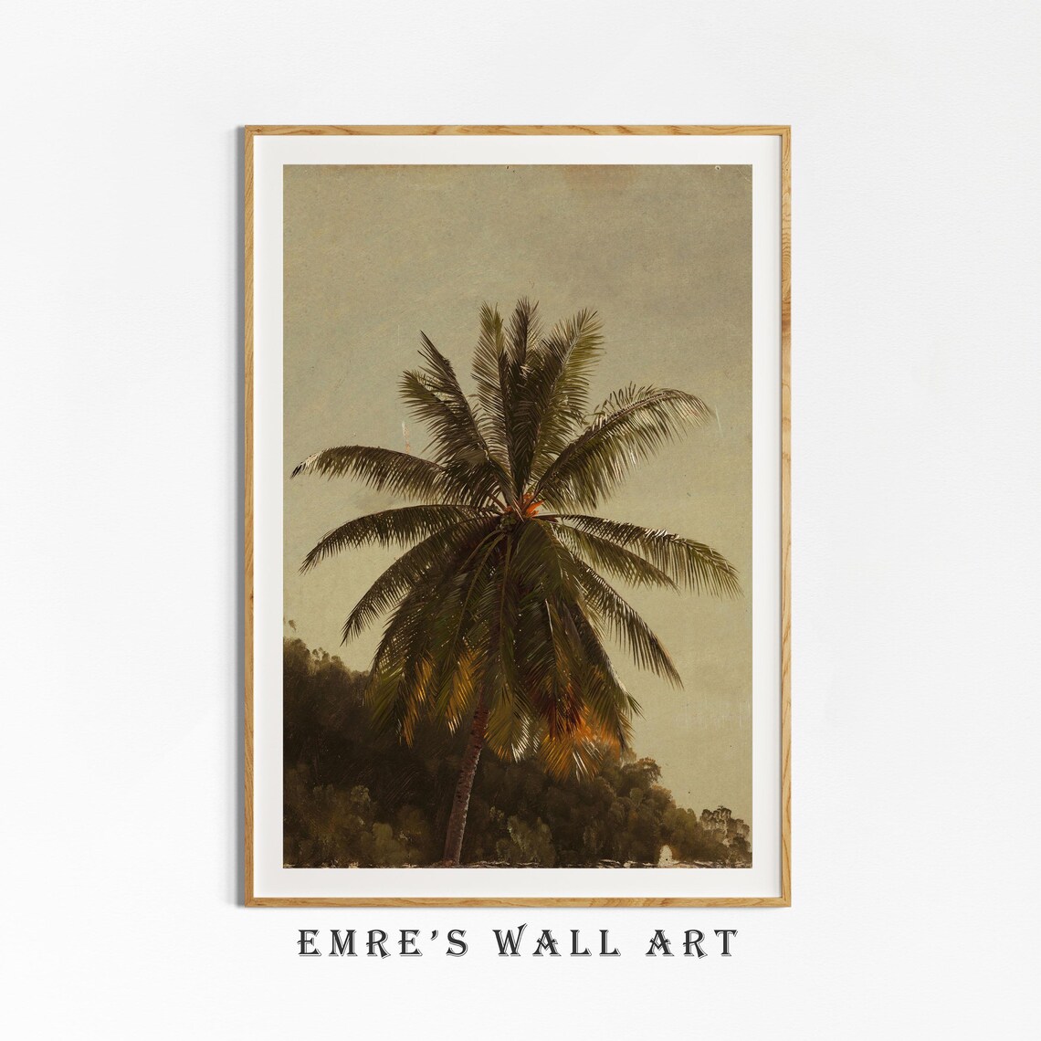 Tall Palm Tree Vintage Oil Painting Tropical Botanical Poster - Image 4