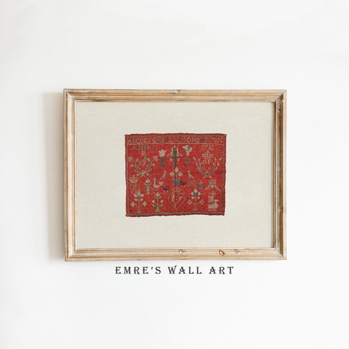 Vintage Textile Tapestry Art Print, Antique Style