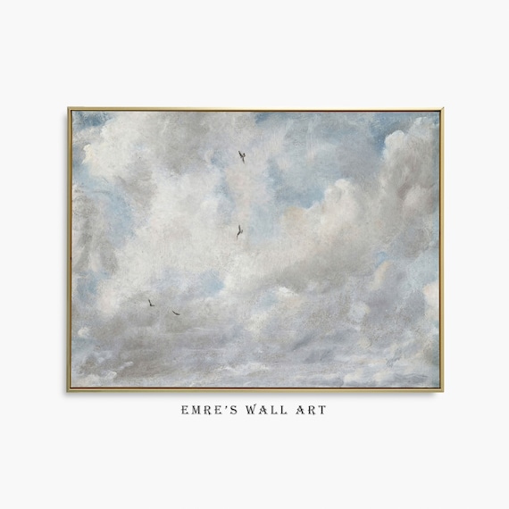 Cloud Study Vintage Sky Landscape Art Print