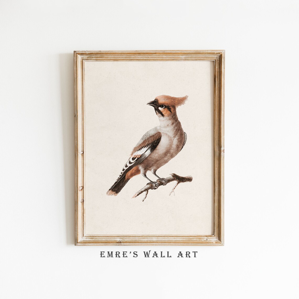 Bird Nursery Art Print, Neutral Rustic Farmhouse Decor