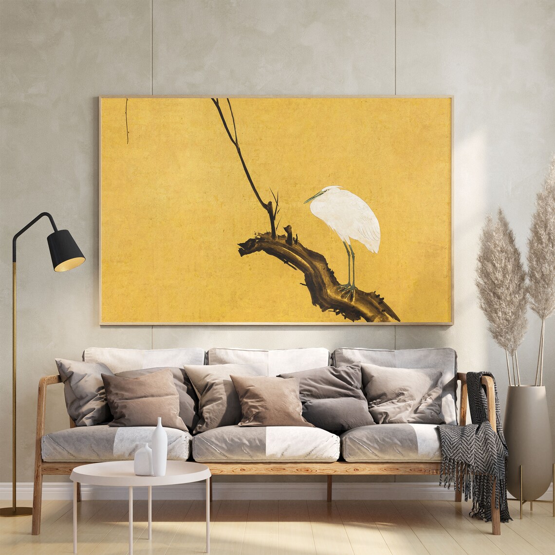 Heron Vintage Bohemian Japan Wall Art Print - Image 2