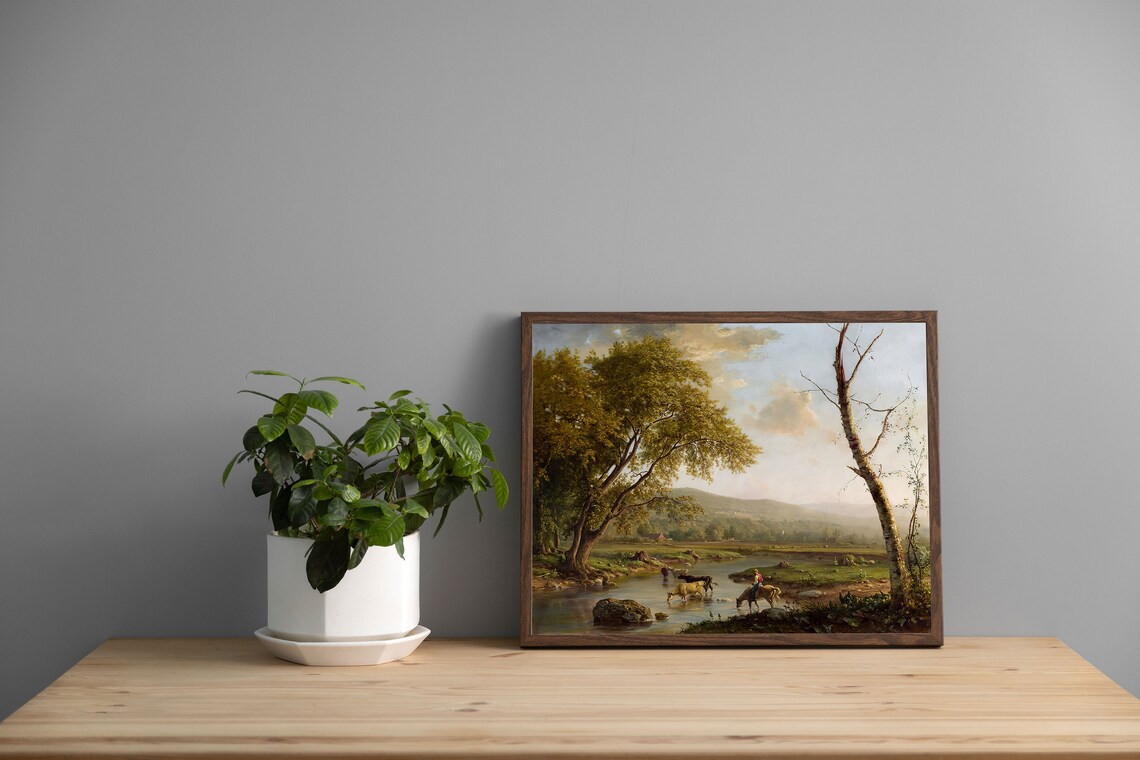 Vintage Countryside Painting, Country Landscape Art Print - Image 2