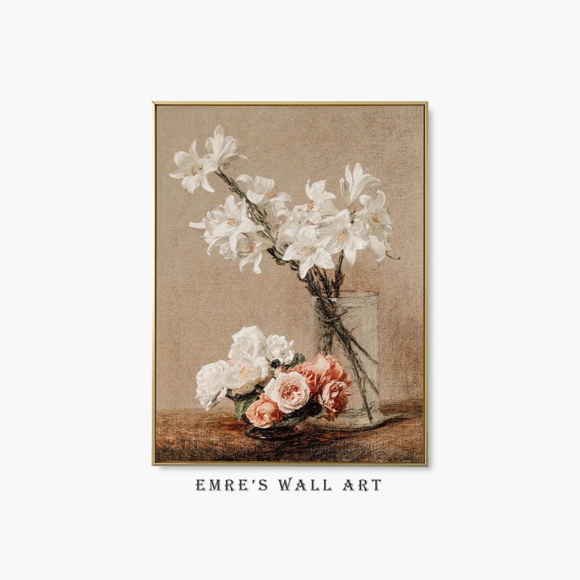 Vintage Pastel Roses Painting Vintage Flower Print Roses Still Life Painting Antique Floral Art Print Vintage Botanical Wall Decor