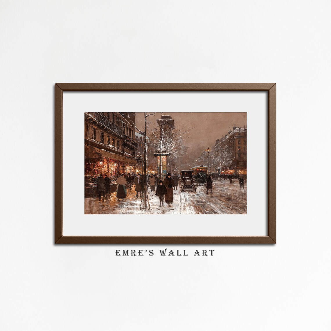 Paris Winter Scenery Vintage Winter Scene Art Print - Image 2
