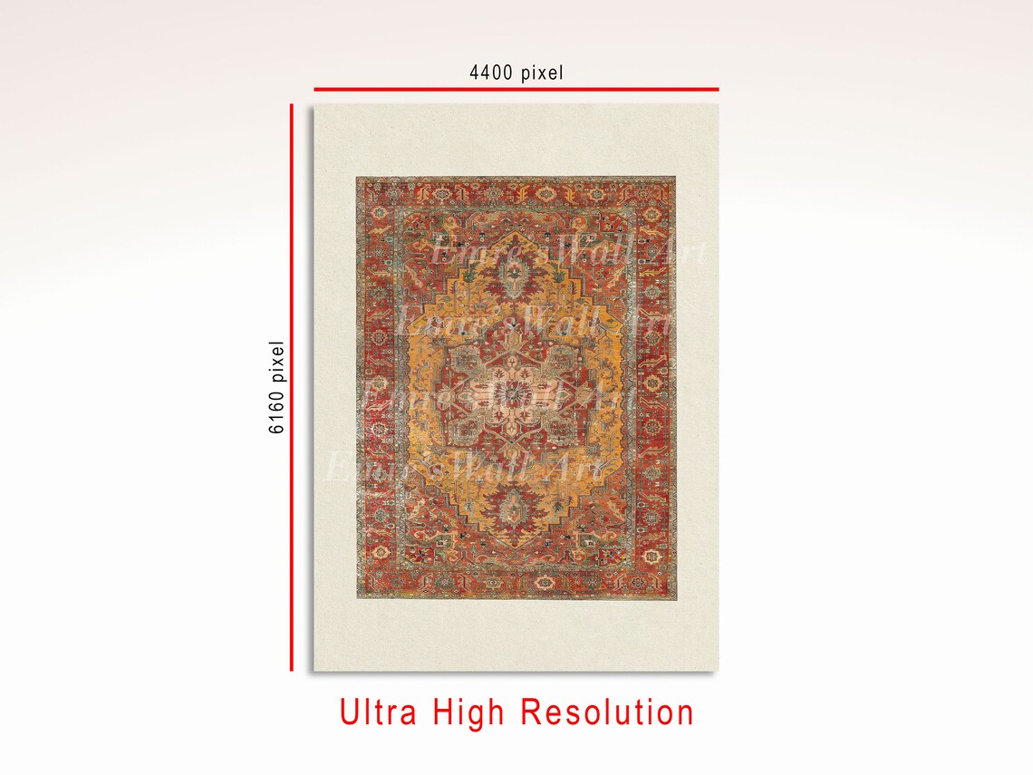 Vintage Textile Art Print, Warm Home Decor - Image 3
