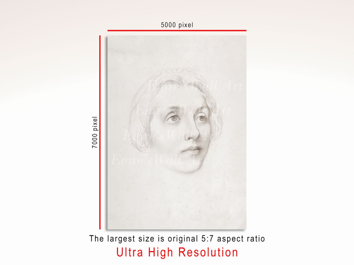 Woman Sketch Art Portrait Sketch Art Print Neutral Woman Drawing Female Portrait Study Bathroom Neutral Wall Art Drawing Of A Woman - Image 3