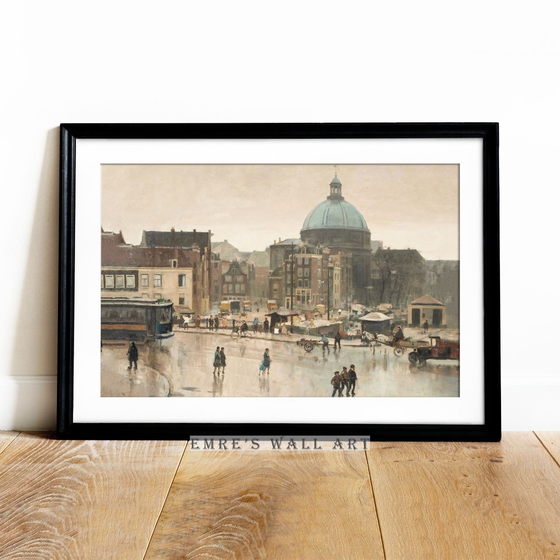 Vintage Cityscape Art Amsterdam Wall Decor Dutch Art Print Antique Cityscape Print Vintage Amsterdam Art Holland Oil Painting - Image 2