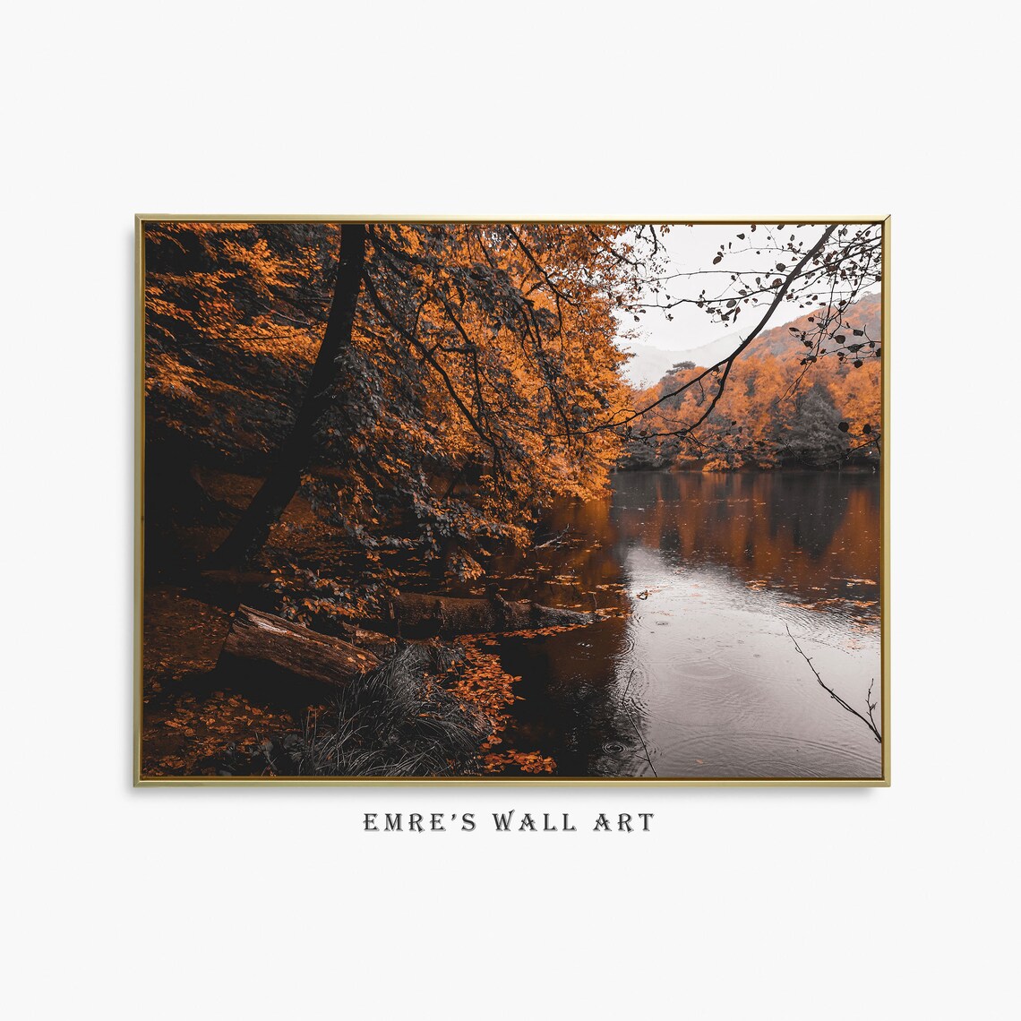 Autumn Moody Art Print, Rustic Farmhouse Landscape
