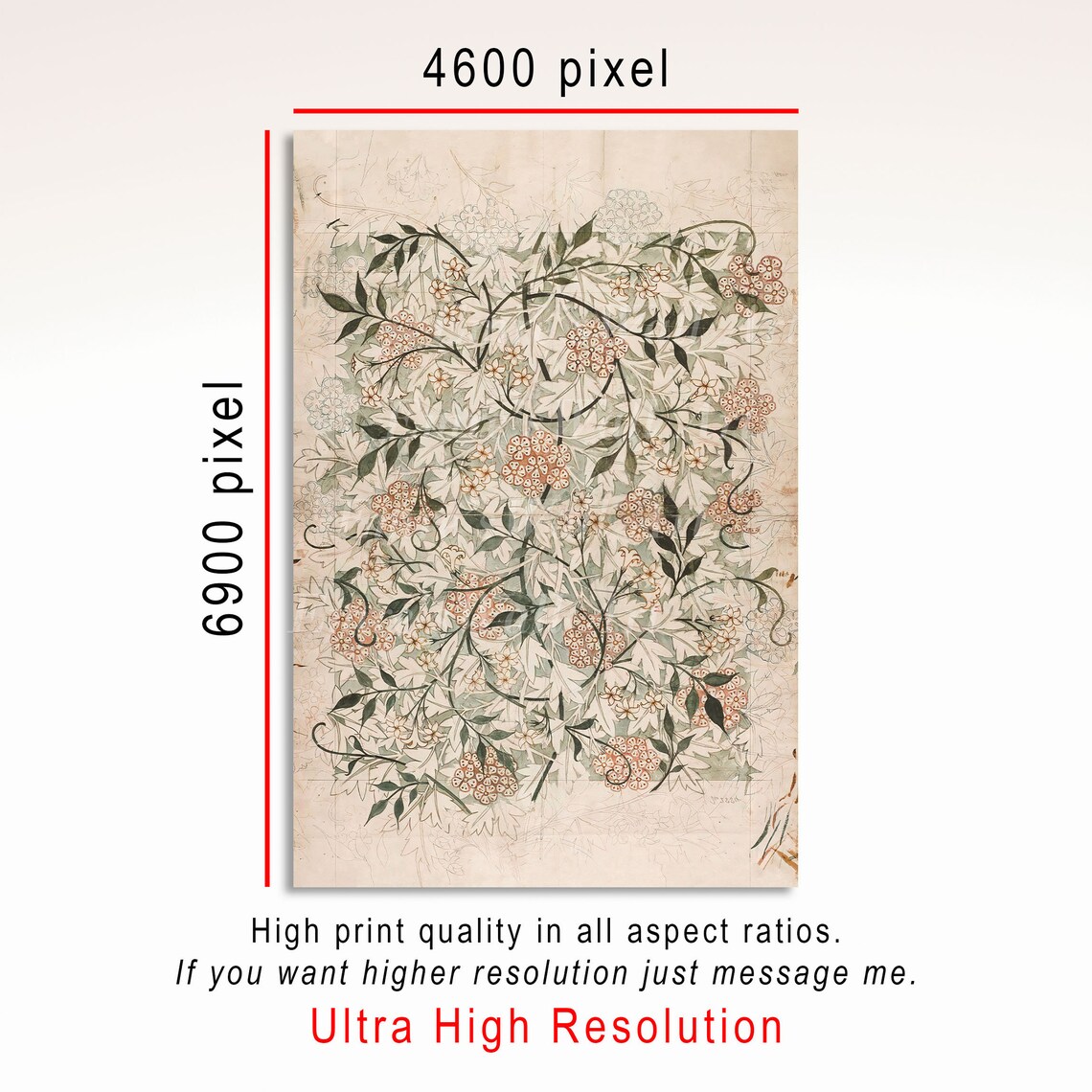 Vintage Botanical Sketch Art Print, Neutral Floral - Image 3