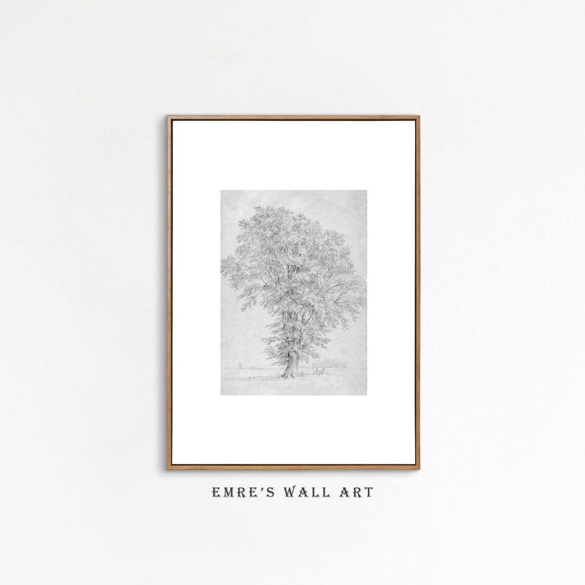 Vintage Tree Sketch Print Set, Rustic Landscape - Image 2