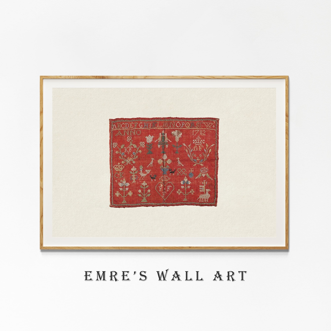 Vintage Textile Tapestry Art Print, Antique Style - Image 4