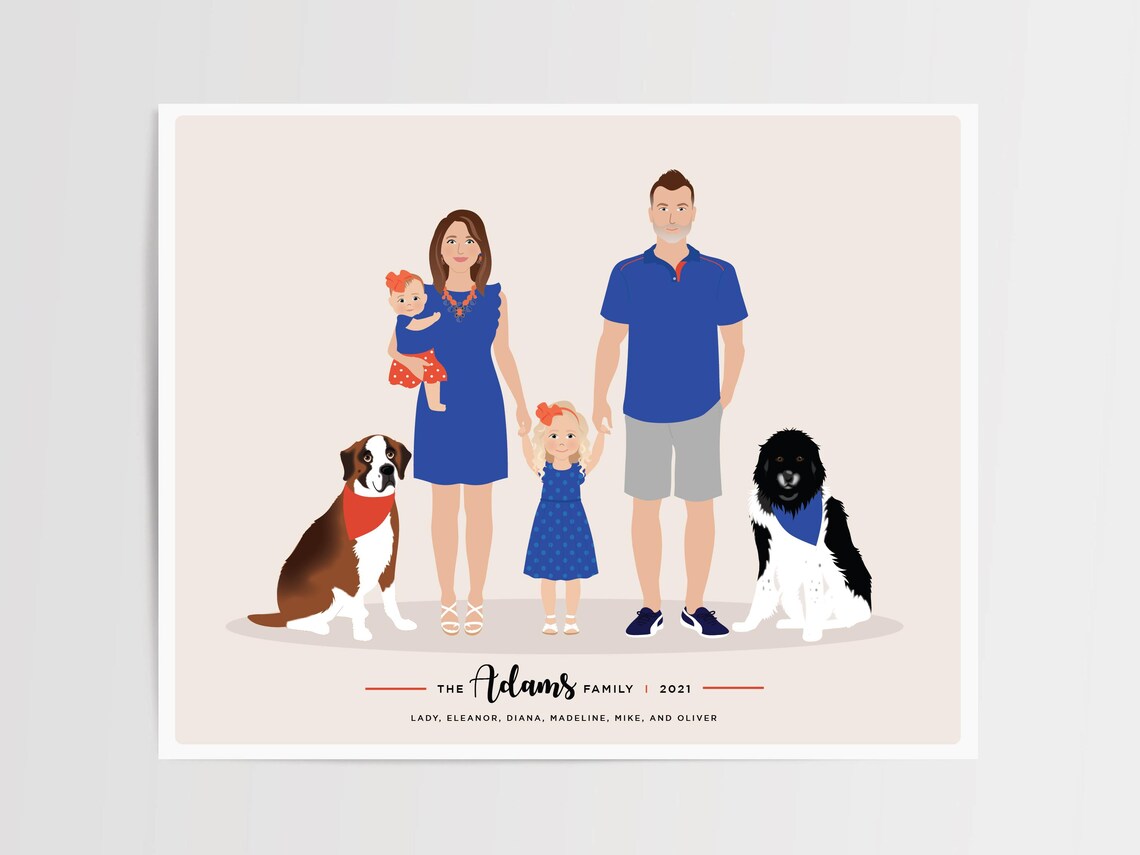 Additional Pet For Custom Family Portrait Dog Drawing - Image 2