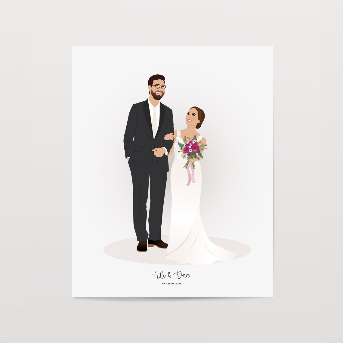 Personalized Wedding Gift, Custom Couple Illustration - Image 4