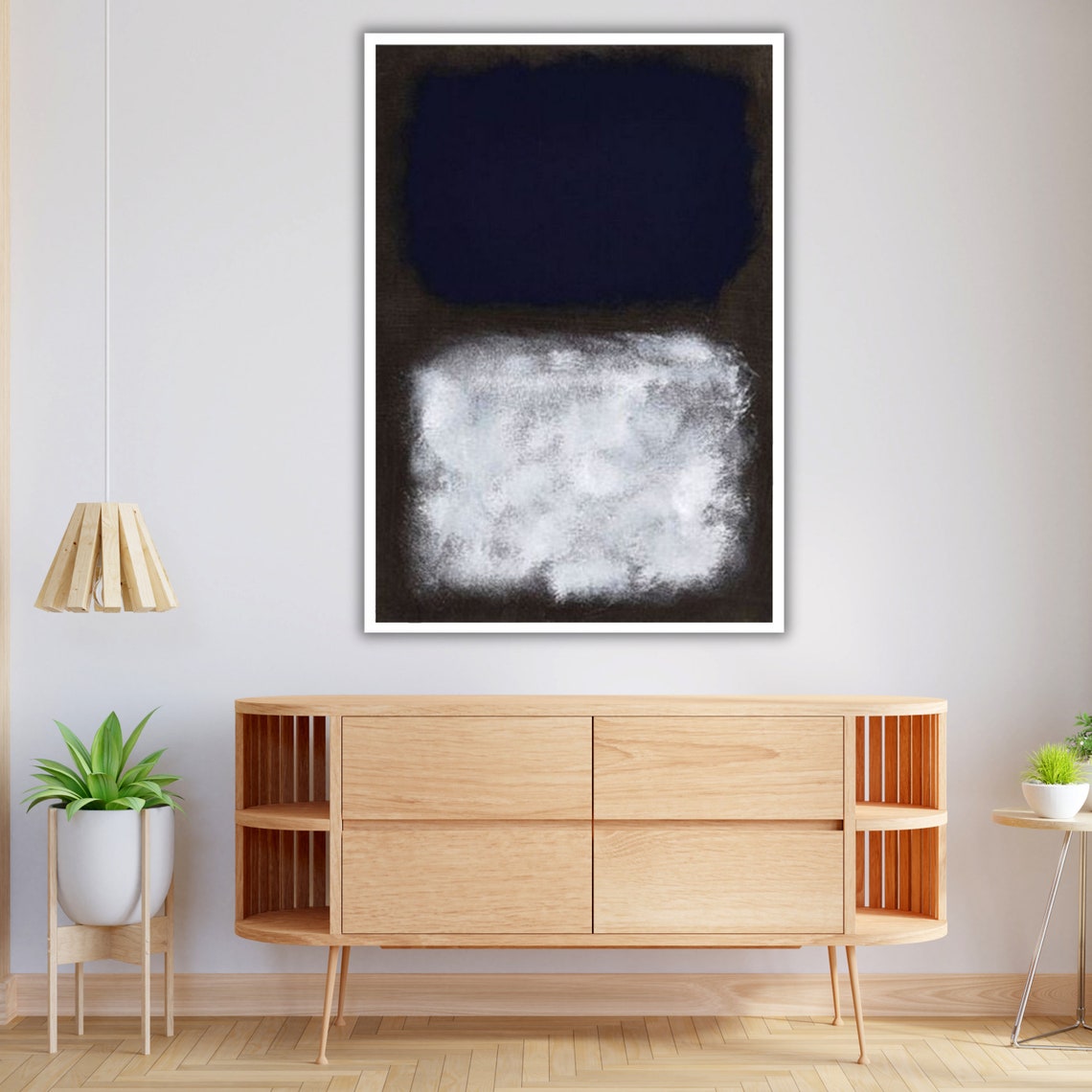 Black White Abstract Color Field Misty Monochrome Modern Print - Image 2