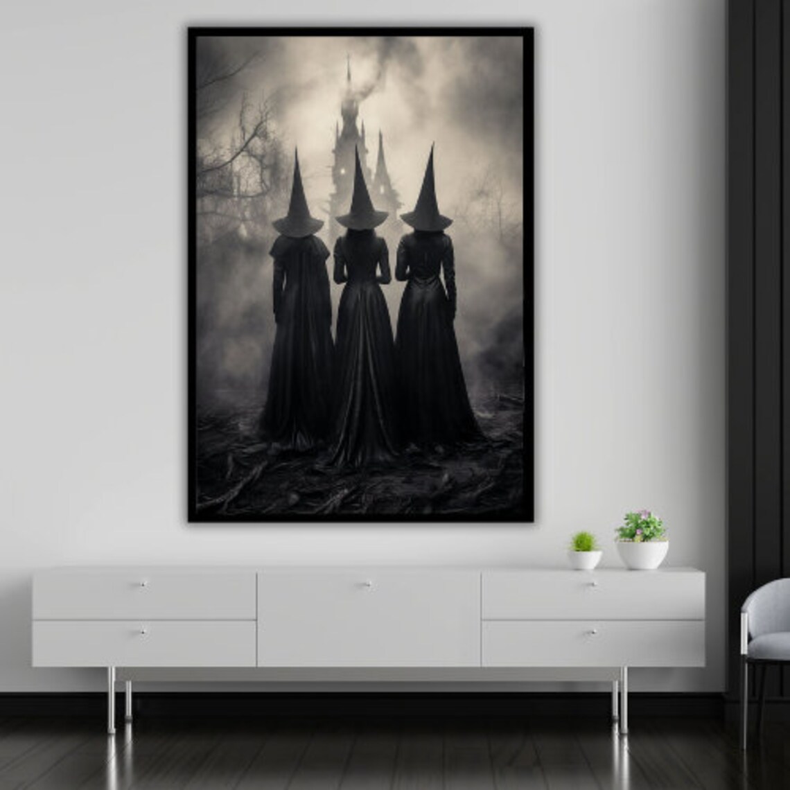 Halloween Witch Trio - Halloween Decor Art Print - Image 4
