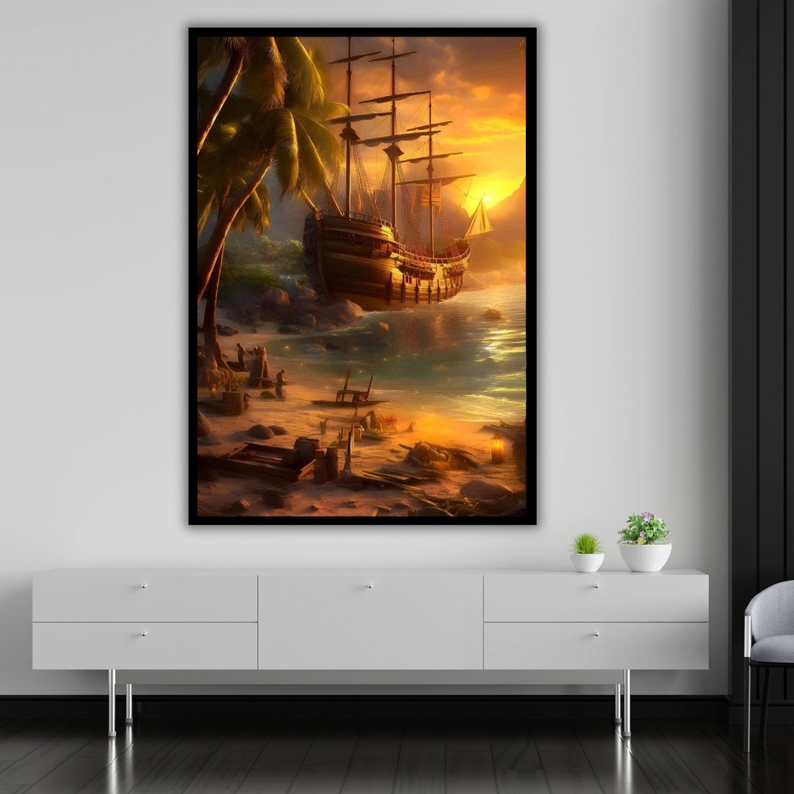 Ship Wall Art, Nautical Coastal Decor - Image 4